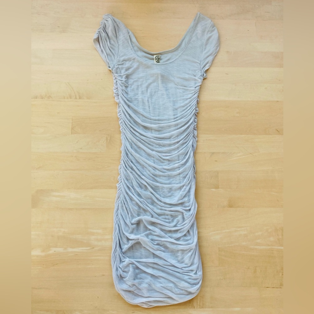 Free People Ruched Jersey Dress, Silver, S